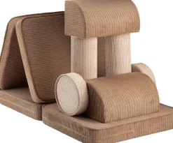 Canapé dépliable en velours côtelé toffee 136x78x40cm Settle - Wigiwama