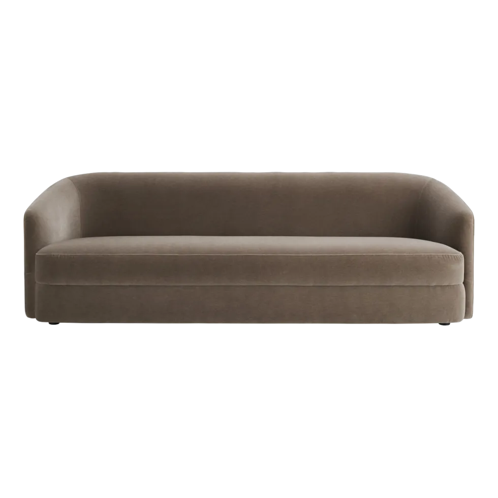 Canapé droit 3 places rembourré barnum marron 220cm Covent - New Works