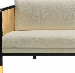 Canapé en bois noir et tissu beige Cannage 210 - RED Edition