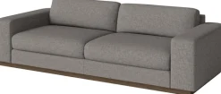 Canapé en chêne teinté huilé et assise grise 243cm Sepia - Bolia