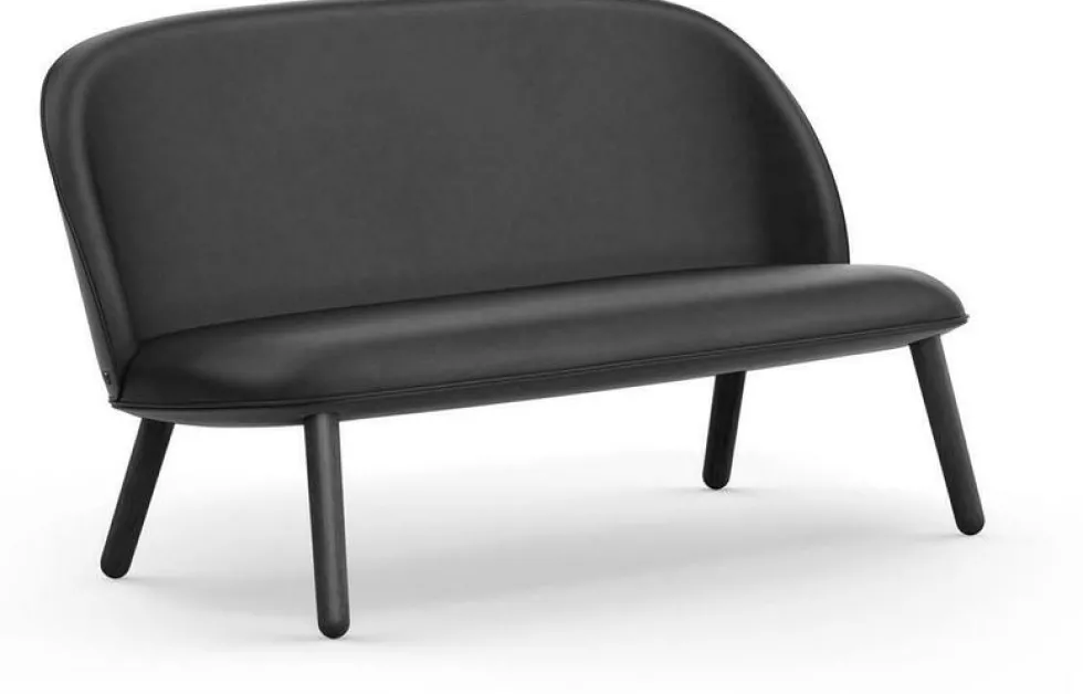 Canapé en cuir noir et pieds en chêne noir 145 cm Ace - Normann Copenhagen