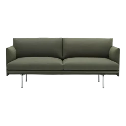 Canapé en mousse et pieds d'aluminium poli brun 2 places Outline - Muuto