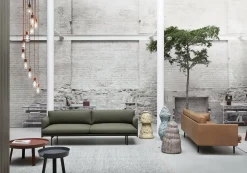 Canapé en mousse et pieds d'aluminium poli brun 2 places Outline - Muuto