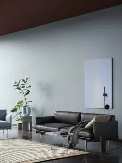 Canapé en mousse pieds d'aluminium poli brun 3 places Outline - Muuto