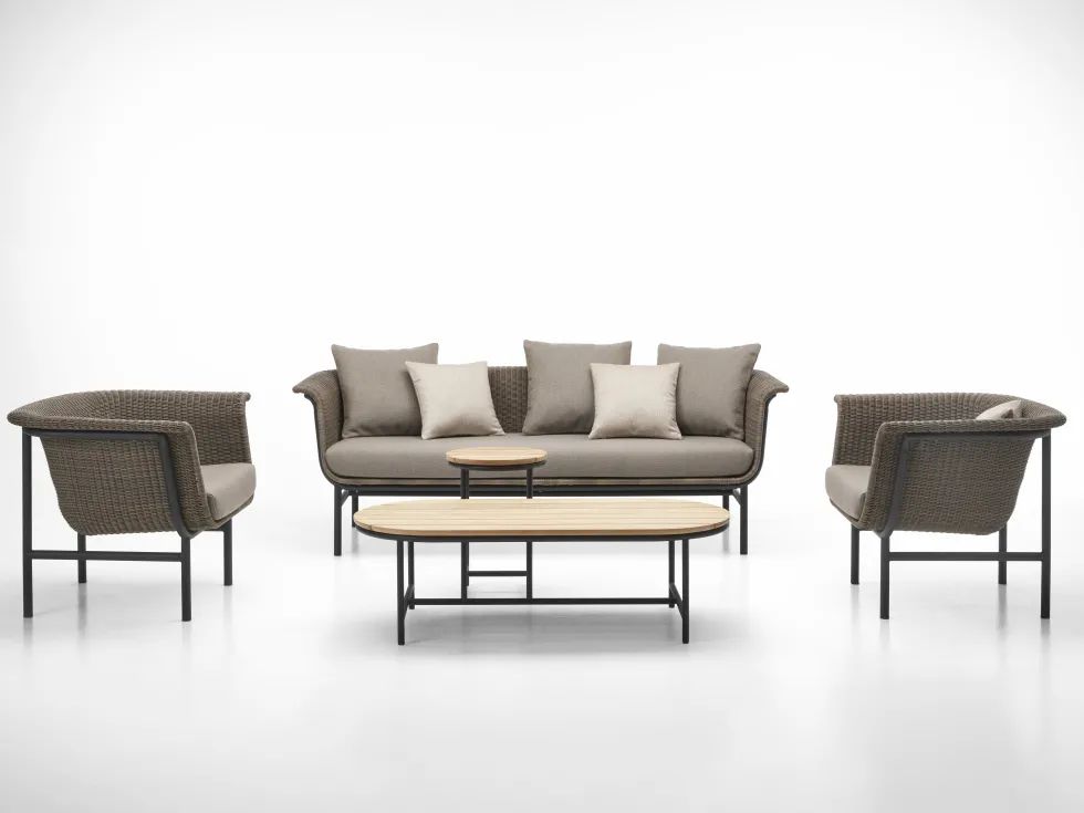 Canapé en osier taupe 200 x 69 cm Wicked - Vincent Sheppard