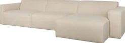 Canapé en polyester beige avec méridienne à droite 350x70x41cm Milka - Zuiver