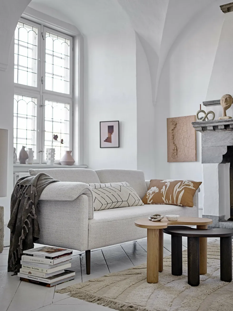 Canapé en polyester blanc 200cm Chesham - Bloomingville