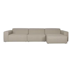 Canapé en polyester cappuccino avec méridienne à droite 350x70x41cm Milka - Zuiver