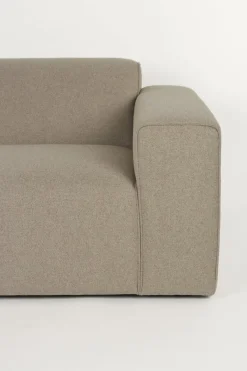 Canapé en polyester cappuccino avec méridienne à gauche 350x70x41cm Milka - Zuiver