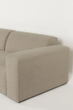 Canapé en polyester cappuccino avec méridienne à gauche 350x70x41cm Milka - Zuiver