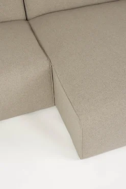 Canapé en polyester cappuccino avec méridienne à gauche 350x70x41cm Milka - Zuiver