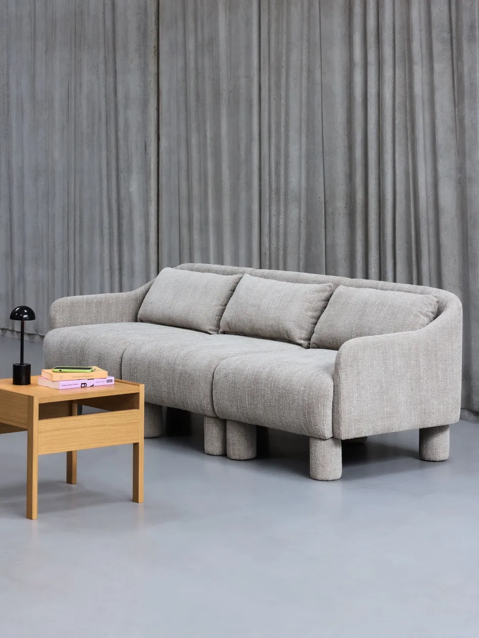 Canapé en tissu vert clair 224x83xH74 Elegance - Hübsch