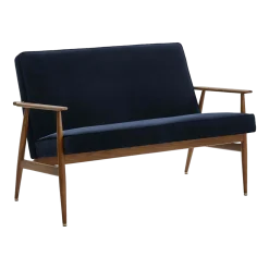 Canapé en velours indigo et frêne foncé 120 cm Fox - 366 Concept