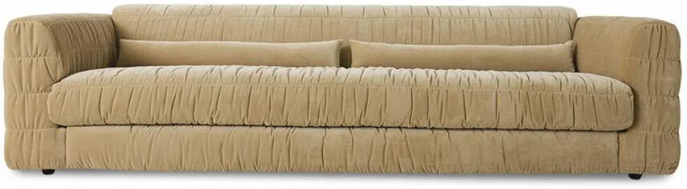 Canapé en velours royal velvet crème 274 cm Club Couch - Hkliving