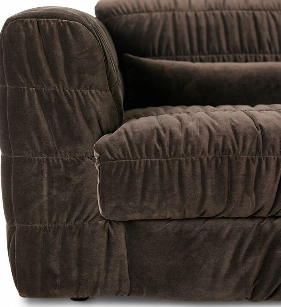 Canapé en velours royal velvet espresso 274 cm Club Couch- HKliving