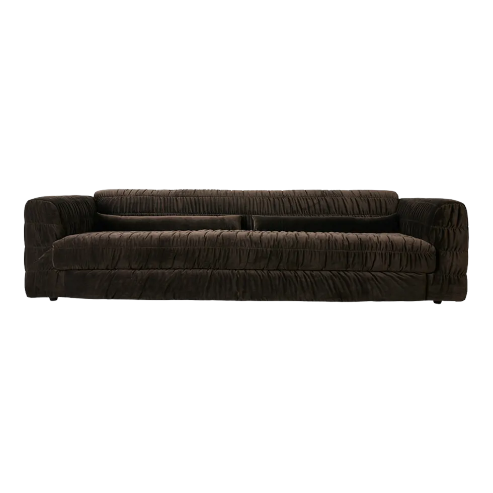 Canapé en velours royal velvet espresso 274 cm Club Couch- HKliving