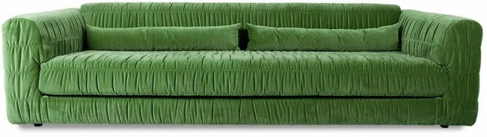 Canapé en velours royal velvet vert 274 cm Club Couch - Hkliving