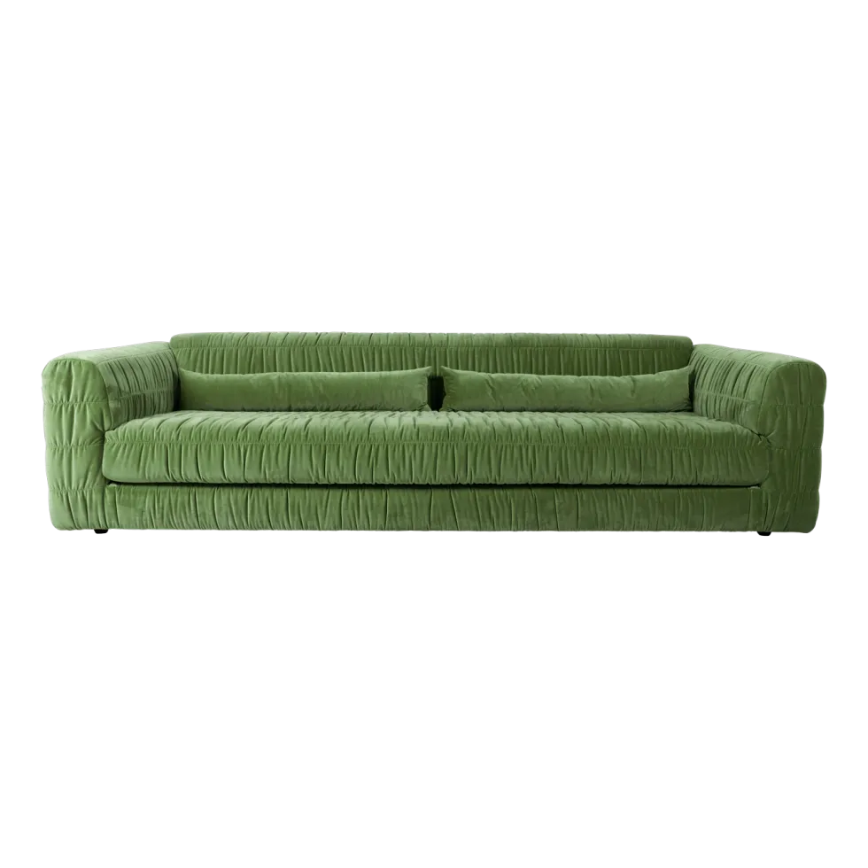 Canapé en velours royal velvet vert 274 cm Club Couch - Hkliving
