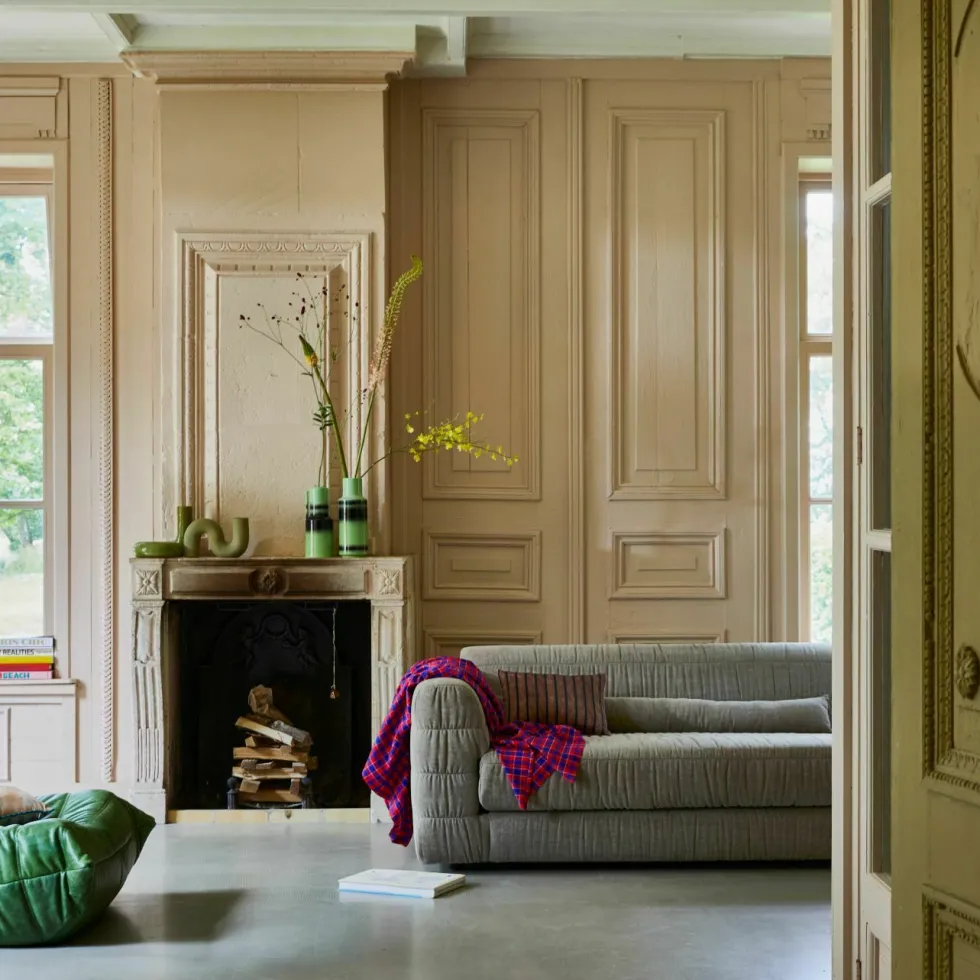 Canapé en velours royal velvet vert 274 cm Club Couch - Hkliving