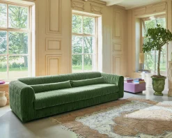 Canapé en velours royal velvet vert 274 cm Club Couch - Hkliving