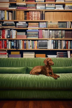 Canapé en velours royal velvet vert 274 cm Club Couch - Hkliving
