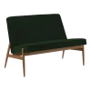 Canapé en velours vert bouteille et frêne foncé 112 cm Fox - 366 Concept