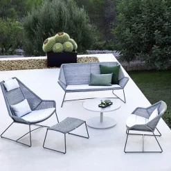 Canapé gris avec coussin d'assise écru Breeze - Cane-Line