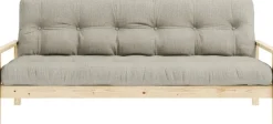 Canapé-lit en bois clair et tissu lin Knob - Karup Design