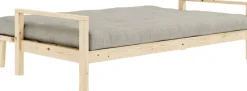 Canapé-lit en bois clair et tissu lin Knob - Karup Design
