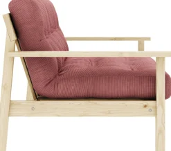 Canapé-lit en bois clair et tissu rose sorbet Unwind - Karup Design