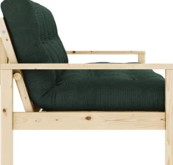 Canapé-lit en bois clair et velours côtelé seaweed Knob - Karup Design