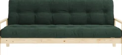Canapé-lit en bois clair et velours côtelé seaweed Knob - Karup Design