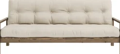 Canapé-lit en bois foncé et tissu beige Knob - Karup Design