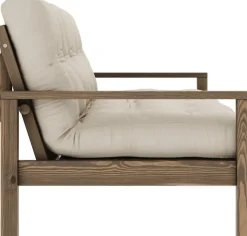 Canapé-lit en bois foncé et tissu beige Knob - Karup Design