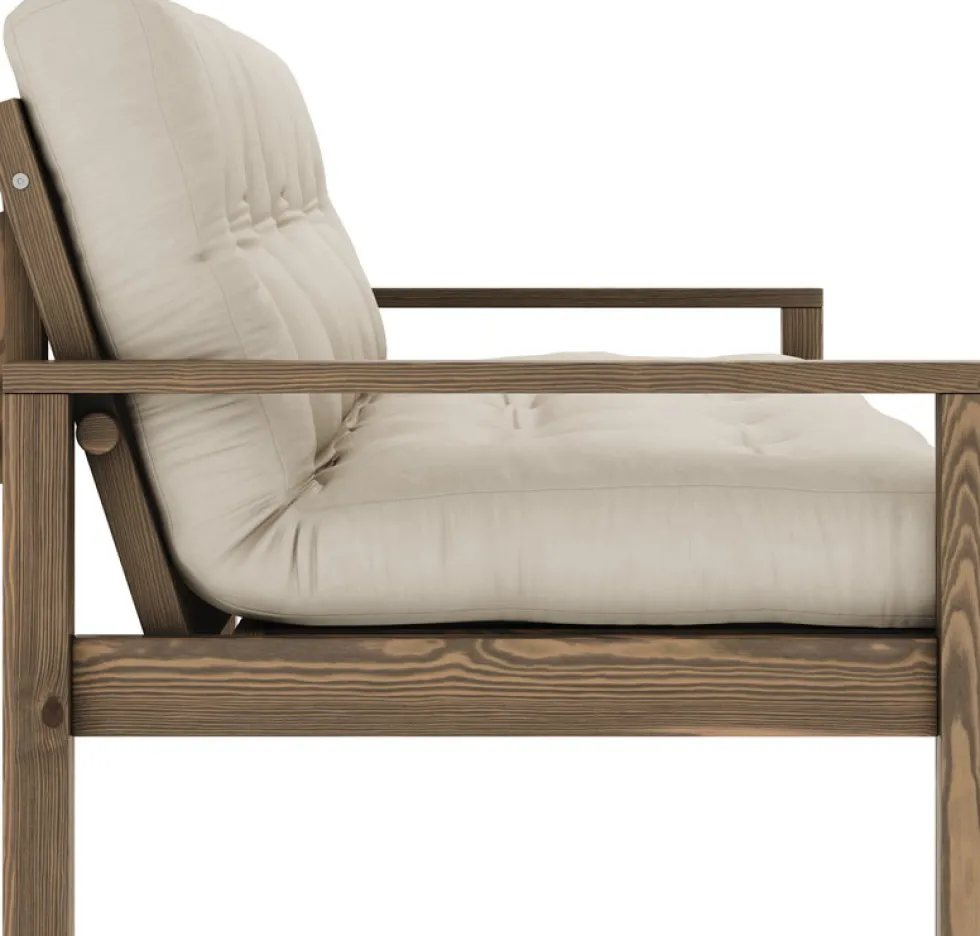 Canapé-lit en bois foncé et tissu beige Knob - Karup Design
