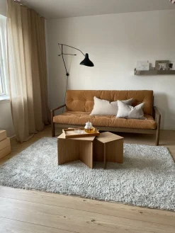 Canapé-lit en bois foncé et tissu beige Knob - Karup Design