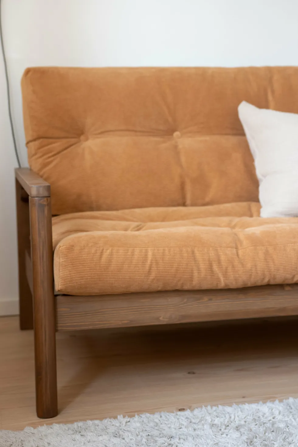 Canapé-lit en bois foncé et tissu beige Knob - Karup Design