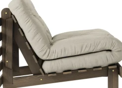 Canapé-lit en pin carob brown et lin 90 x 200 cm Roots - Karup Design