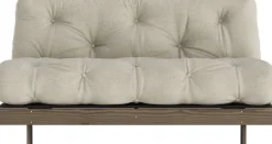 Canapé-lit en pin carob brown et lin 160 x 200 cm Roots - Karup Design