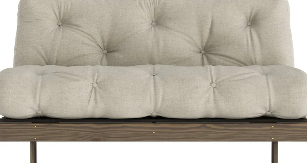 Canapé-lit en pin carob brown et lin 160 x 200 cm Roots - Karup Design