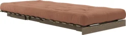 Canapé-lit en pin carob brown et tissu argile 90 x 200 cm Roots - Karup Design