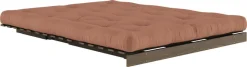 Canapé-lit en pin carob brown et tissu argile 160 x 200 cm Roots - Karup Design