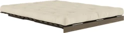 Canapé-lit en pin carob brown et tissu beige 160 x 200 cm Roots - Karup Design