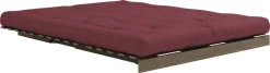 Canapé-lit en pin carob brown et tissu bordeaux 160 x 200 cm Roots - Karup Design