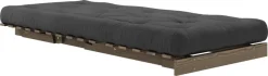 Canapé-lit en pin carob brown et tissu gris foncé 90 x 200 cm Roots - Karup Design