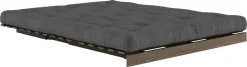 Canapé-lit en pin carob brown et tissu gris foncé 160 x 200 cm Roots - Karup Design