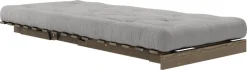 Canapé-lit en pin carob brown et tissu gris 90 x 200 cm Roots - Karup Design