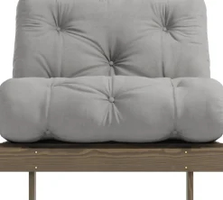 Canapé-lit en pin carob brown et tissu gris 90 x 200 cm Roots - Karup Design