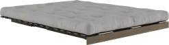 Canapé-lit en pin carob brown et tissu gris 160 x 200 cm Roots - Karup Design
