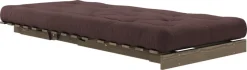 Canapé-lit en pin carob brown et tissu marron 90 x 200 cm Roots - Karup Design